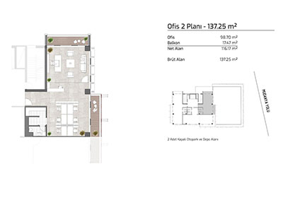 İnallar Cadde - Ofis 2 Planı