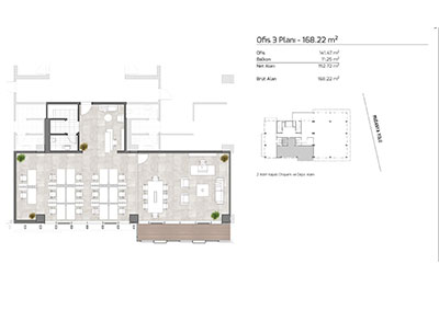 İnallar Cadde - Ofis 3 Planı