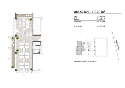 İnallar Cadde - Ofis 4 Planı