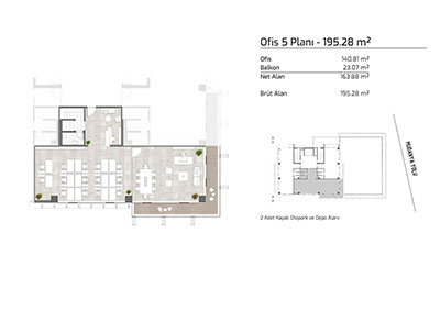 İnallar Cadde - Ofis 5 Planı