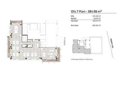 İnallar Cadde - Ofis 7 Planı