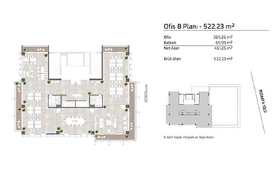 İnallar Cadde - Ofis 8 Planı