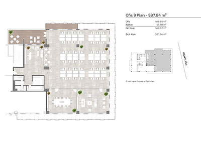 İnallar Cadde - Ofis 9 Planı